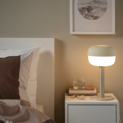 Lámpara de mesa, beige, 36 cm