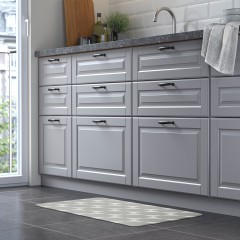 Tapete de cocina, gris/blanco, 45x70 cm