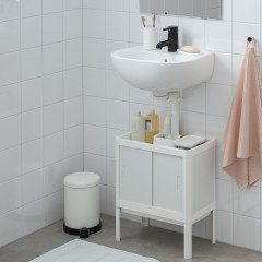 Mueble de lavabo con 2 puertas, blanco, 44x50x25 cm