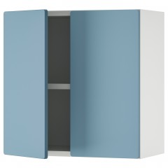 Gabinete de pared, blanco azul/con 1 repisa, 60x32x60 cm